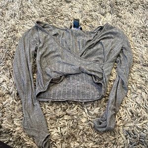 Gray crop top